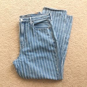 Pinstripe American Eagle Mom Jean